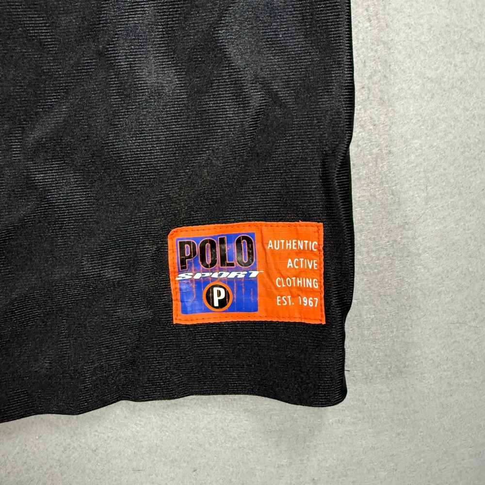 Vintage 90s Polo Sport Ralph Lauren Jersey Men 2XL Black V-Neck Nylon Rare USA - Picture 5 of 9